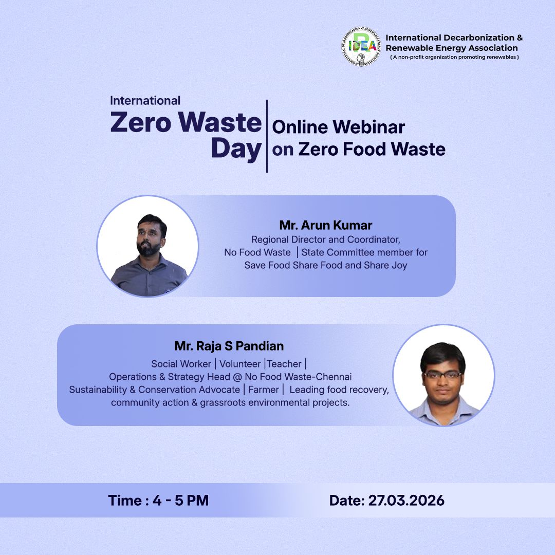 International Zero Waste Day : Online Webinar on Zero Food Waste (March 27, 2026)